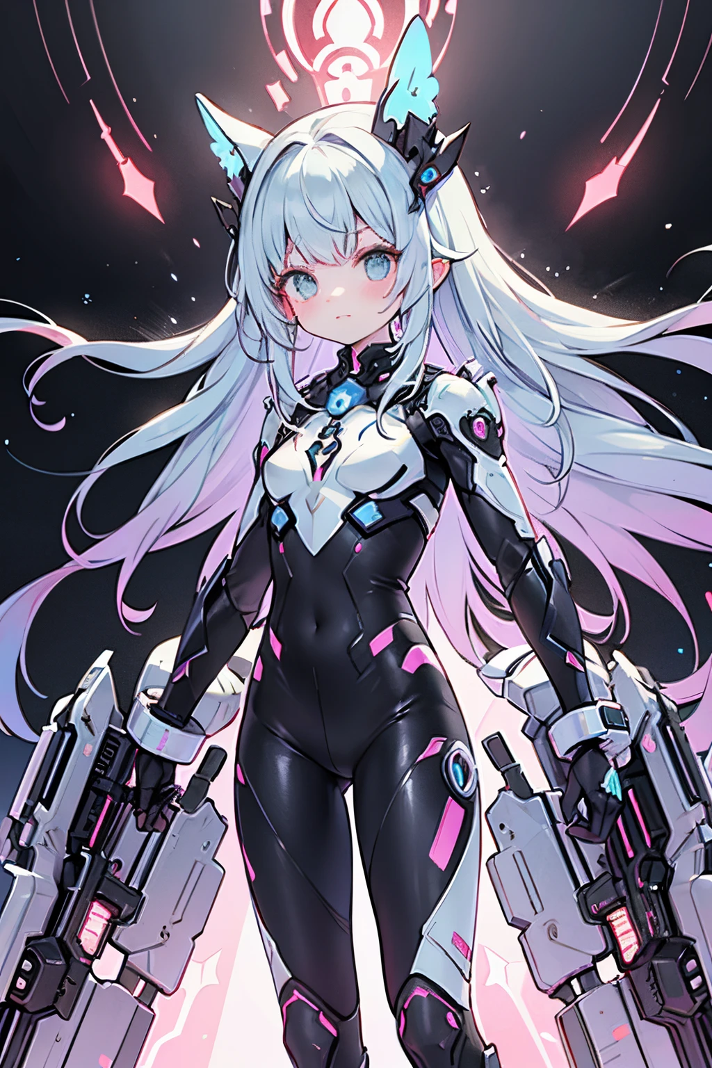 wearing sleek and vibrant plug suits, each reflecting their respective color themes, with intricate details of glowing trims and futuristic accessories, standing confidently in dynamic poses ready for battle to save the world.