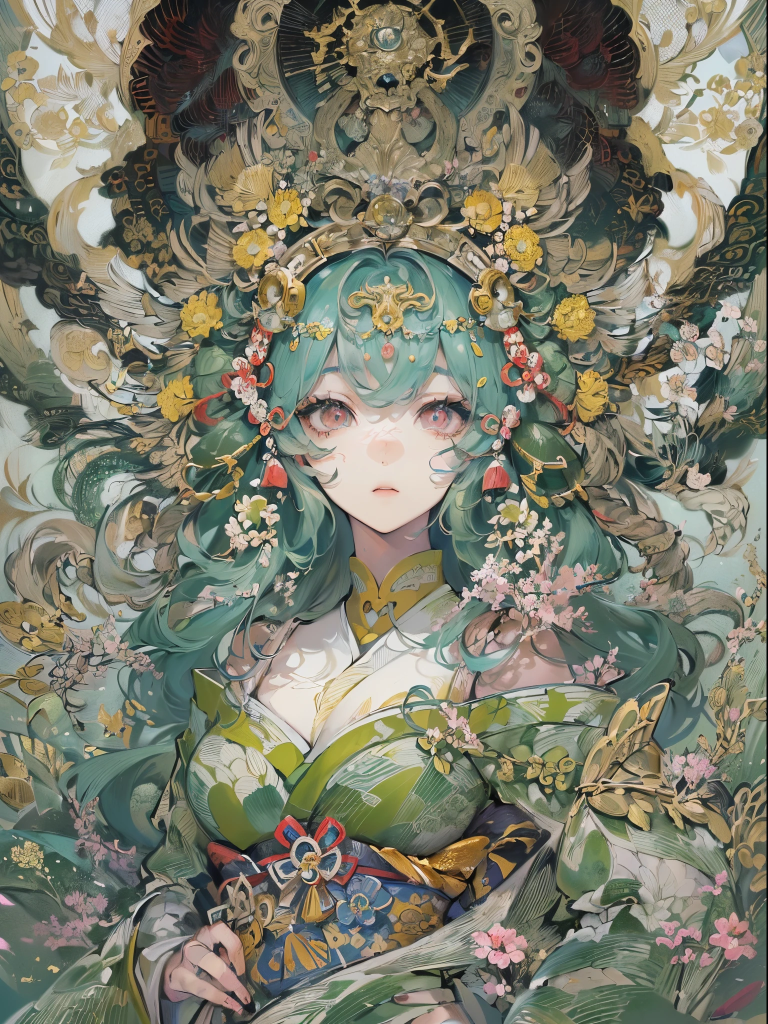 ((Finest quality)),(超A high resolution),(ultra-detailliert),(Meticulous portrayal),((Best Anime)),(Finest works of art),(Ultra-Precision Art),(The art of astounding depiction,Overwhelming depiction:1.5),(intricate and detailed fashion art:1.6), (woman model:1.5),(Glamorous Body:1.5),huge tit:1.3,a navel,The tattoo:0.9