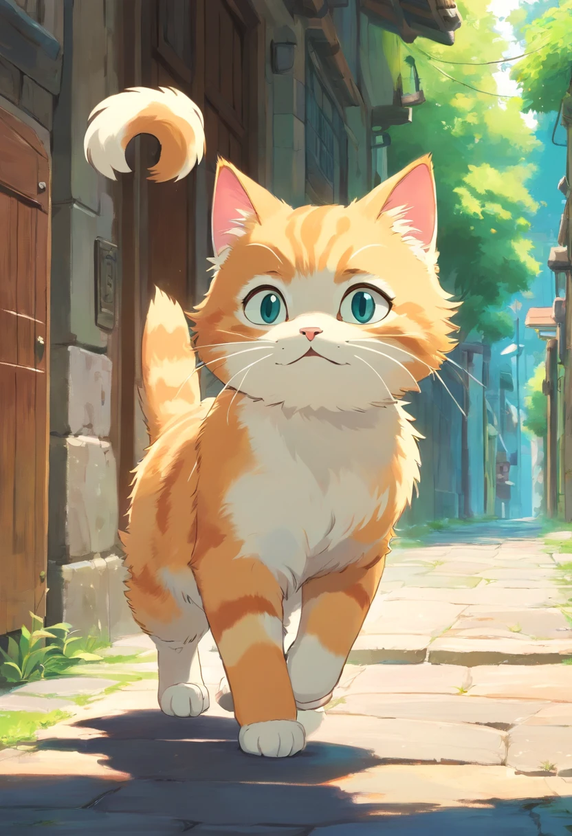 Kitten walks sideways