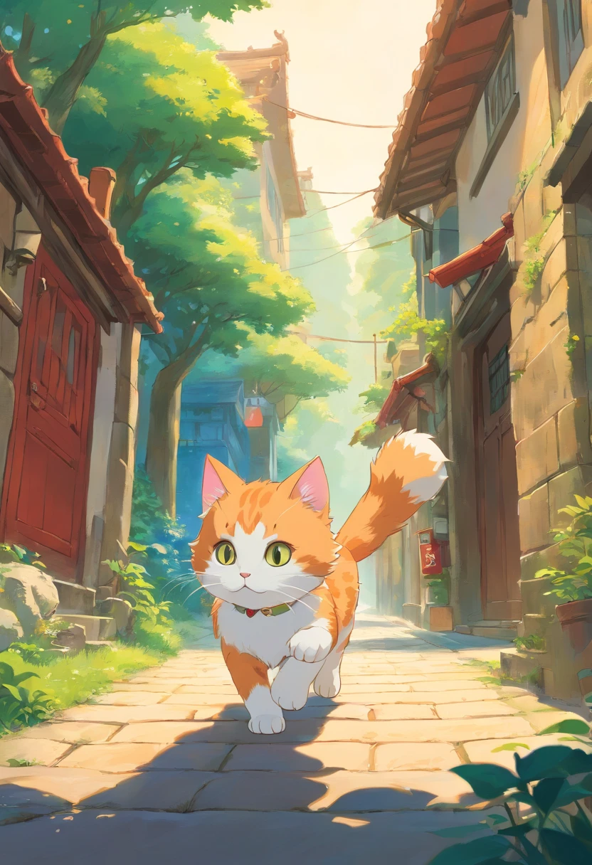 Kitten walking sideways