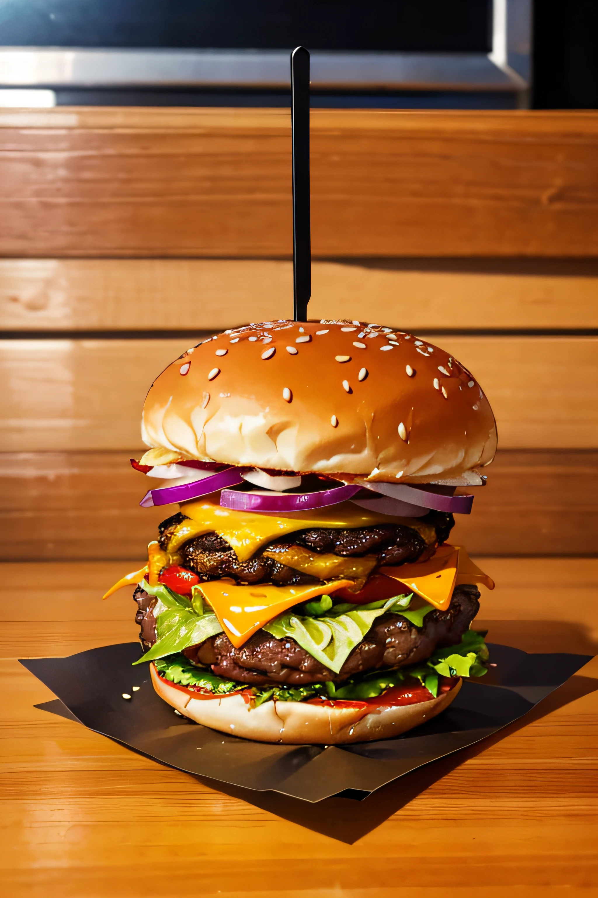 2-dimensional , burger , Logo , It features a simple , sauce spills , short burger , No shadow