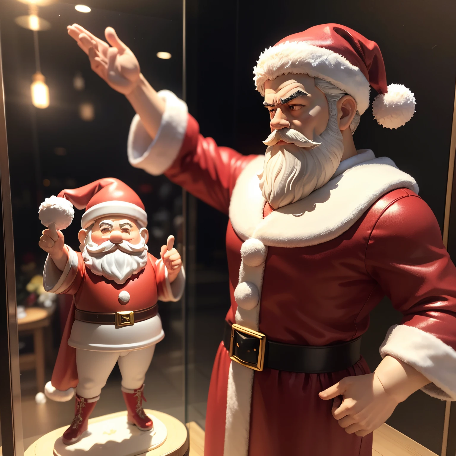 ​masterpiece、top-quality、ultra-detailliert、glass santa claus figure、Christmas、season、