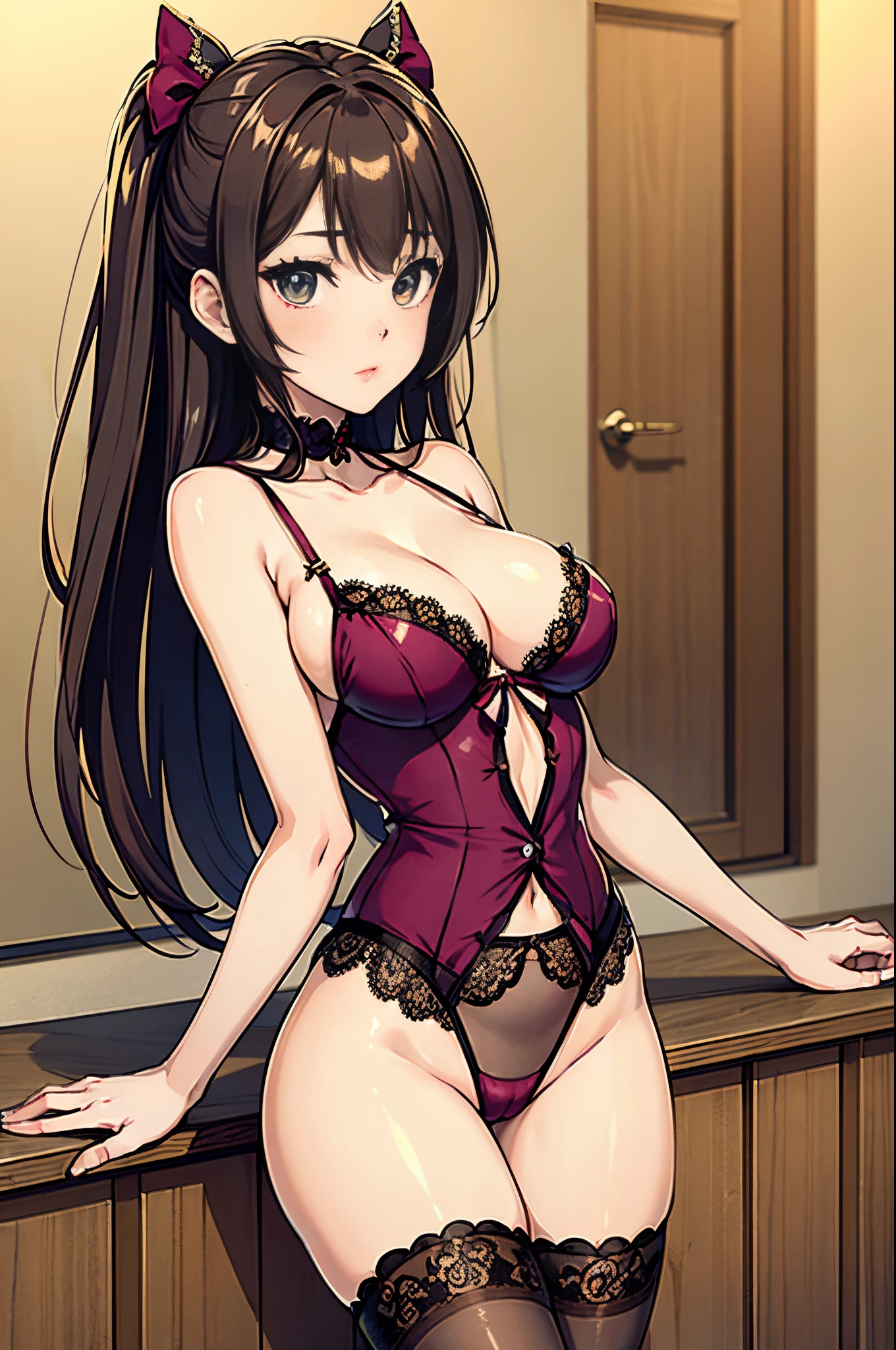 A Beautyful girl in steampunk Lingerie