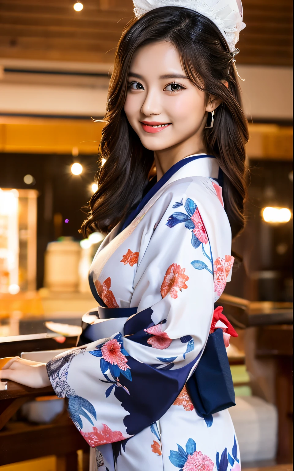 kimono made of high-quality fabric, large chests