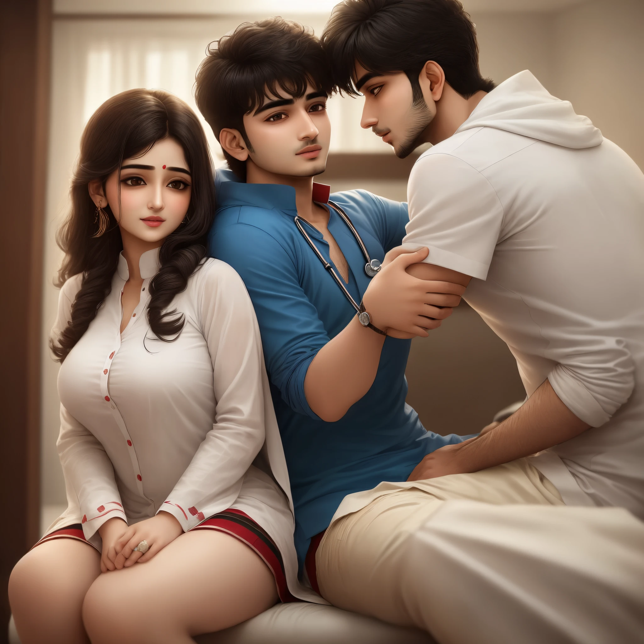Two lovers boy and girl name is namra and boy name is mujahid khan in doctor white sout huge