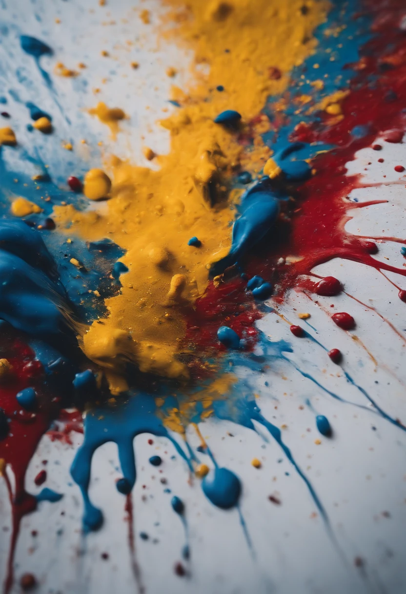 a dynamic action shot of paint splatters on a canvas, showcasing the bold and expressive nature of abstract art as a background