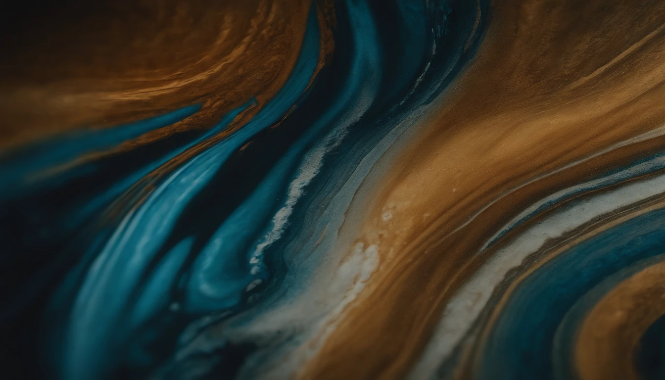 a close-up shot of a marbled abstract background, highlighting the swirling colors and textures that create a bold and elegant aesthetic