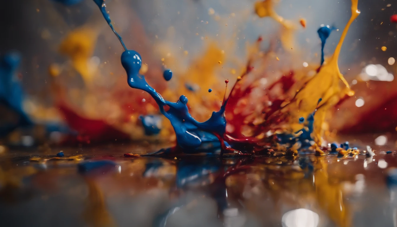 a dynamic action shot of paint splatters on a canvas, showcasing the bold and expressive nature of abstract art as a background