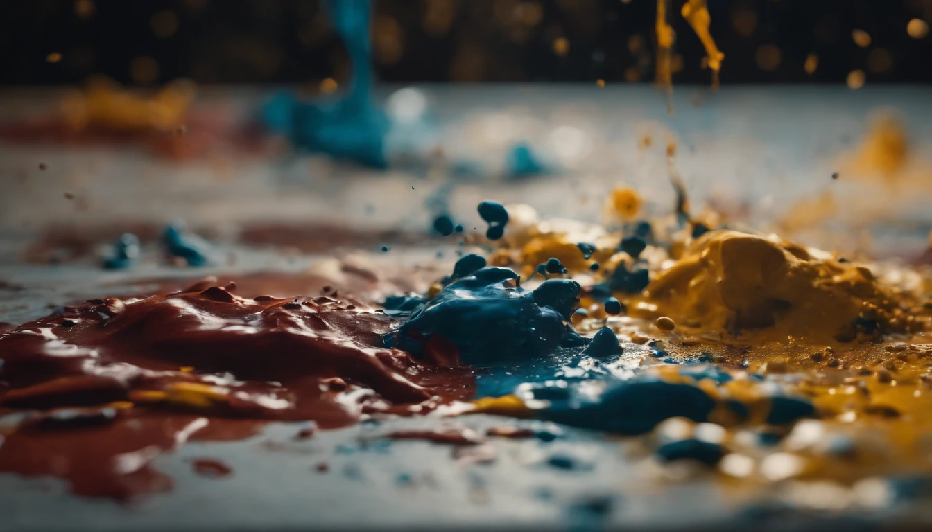 a dynamic action shot of paint splatters on a canvas, showcasing the bold and expressive nature of abstract art as a background