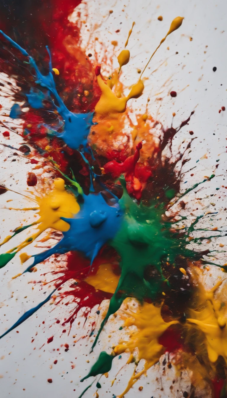 a dynamic action shot of paint splatters on a canvas, showcasing the bold and expressive nature of abstract art as a background