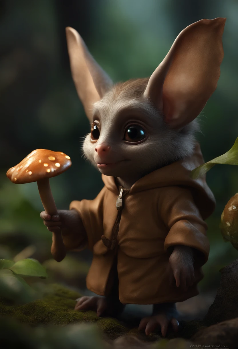 In the cave,Small male goblins are mole-like with large ears and an elongated snout., , 真实感, Realism, Close up of cute tiny fireflies around a huge oak tree, in the foreground collects bells, the buds glow, illuminate the bush, a detailed painting, cgsociety, Detailed painting, artstation hd, high detail, cgsociety, photo realism, Concept art, artstation hd, official arts, bokeh ,(CBZBB:1.25),trending artstation, Digital Art, Detailed, Realistic, humanoid, character, tiny, Cinematic shot, cinematic portrait of a mole ,gremlin, mole-like, bright silver and brown, short tail, large ears, covered with silver fur, Dressed, in a brown rag raincoat, collects glowing mushrooms, Best Quality, Masterpiece, in style of dark fantasy art, gremlin, mole-like, dark fantasy style, Fairytale style, fantasy style. ,真实感, Realism, Cute alien creatures,Tiny creatures, (CBZBB:1.25), ((gremlin),Zhkute, Small, baby, Beautiful, Fantasy art, deviant art, trending artstation, Digital Art, Detailed, Realistic, humanoid, character, tiny, Cinematic shot, cinematic portrait of a mole gremlin, cute character, looks like a gremlin, large ears, elongated nose,,, five toes, huge acorn in paws, 真实感, Realism, tmasterpiece, Brad Jongsan walks in the jungle (Night of the Fireflies), (higly detailed: 1 1), rough face, natural skin, hiquality, NSFW, pretty eyes, (Detailed face and eyes), (s face: 1 2), tumult, Complementary, real-photo, .......PSD, Lightweight Film Photography, sharp-focus, contrast lighting, Detail Skin, high resolution 8k, Crazy detailing, Realistic, professional photo of a, 8K UHD, dslr, soft light, hiquality, film grains, Fujifilm XT3.