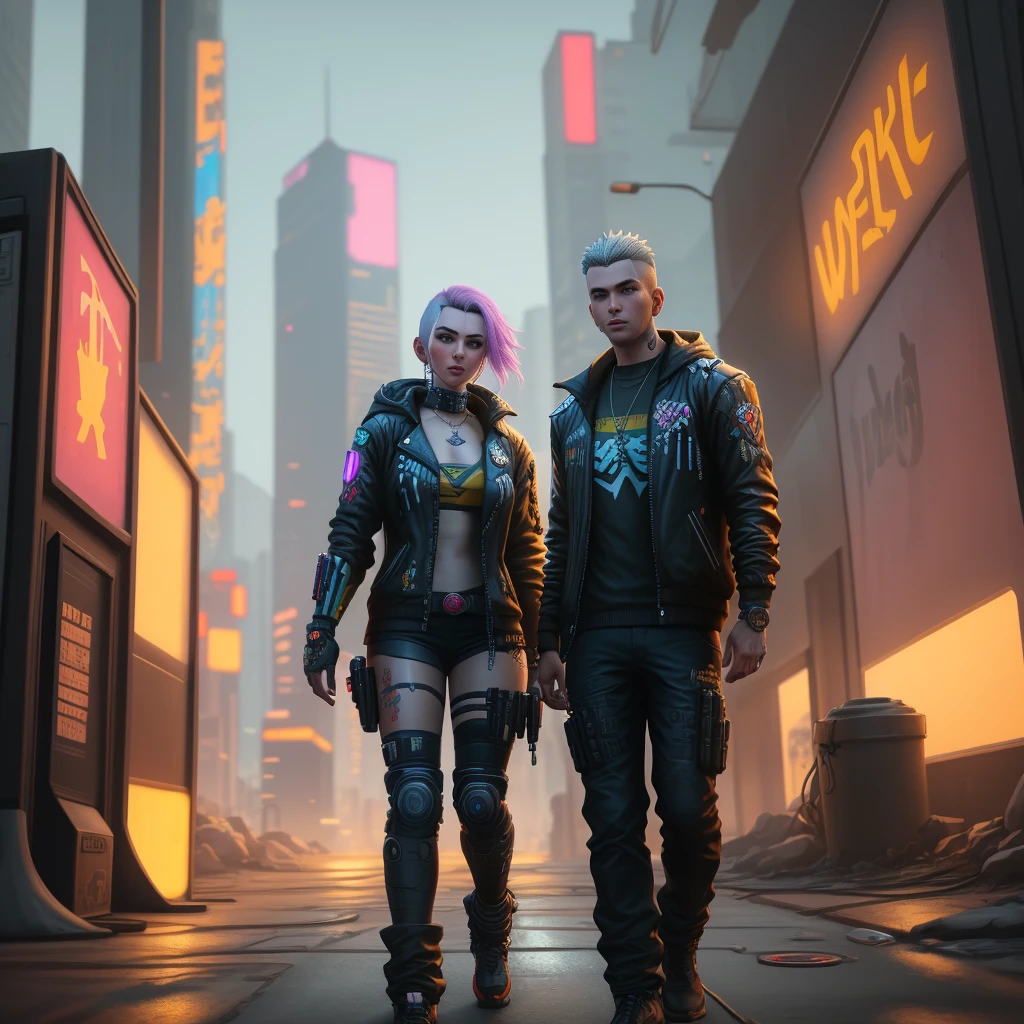 Cyberpunk 2077 character anime style，Sci-fi sense