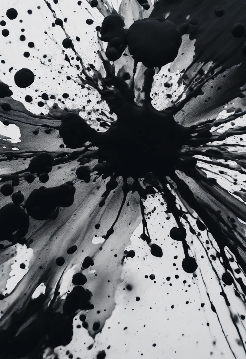 a dynamic action shot of a black and white paint splatters on a canvas, showcasing the bold and expressive nature of abstract art as a background