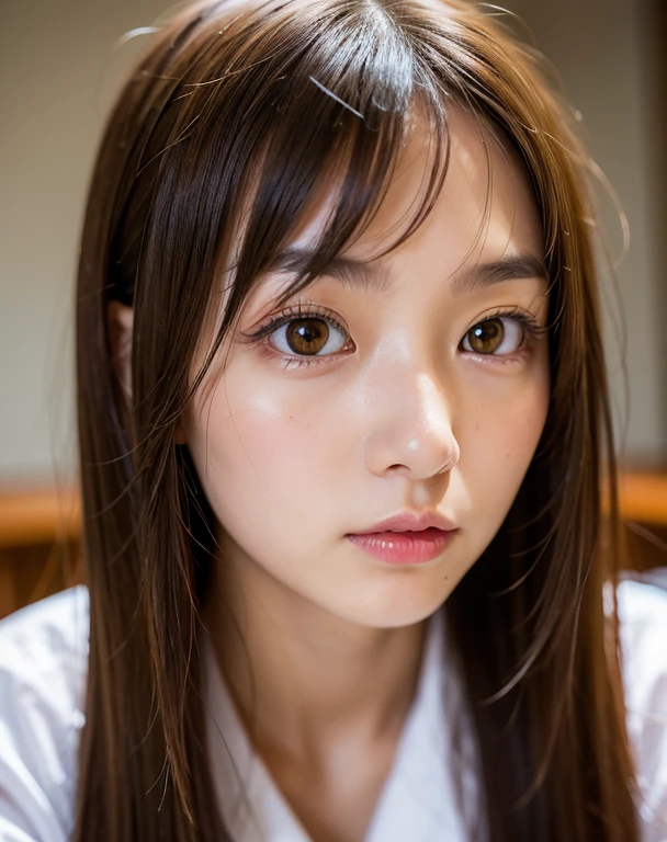 best quality, face focus, soft light, ultra high res, (photorealistic:1.4), RAW photo,
1japanese girl, solo, cute, (pupil, lights in the eyes), detailed beautiful face, (small chest),(high resolution detail of human skin texture),
(long hair),
indoor,
Damask Shirt Dress,
(portrait)