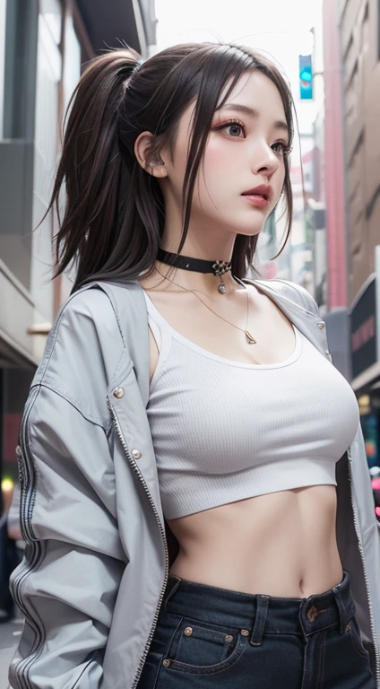 (japanese cartoon movies:1.3), (whole body, fashion portrait:1.6), very detailed, beautiful, masterpiece, best quality, _ break (1 woman:1.2), 22 years old, 160cm, Cute model from Japan, Tightened whole body, (big bust:1.3), small head, small face, diamond face, small nose, Sharp face line, young hands and fingers, beautiful hands and fingers, five fingers, _ break (shiny lips:1.3), (brightly colored lips, half open mouth, beautiful Teeth:1.2), (droopy eyes, double eyelid, blue eyes:1.), _ break (arranged hairstyles:1.3), (gray hair:1.3), _ break (gray background:1.4), Fog, Fog, _ break (cowboy shot, from below:1.4), (standing:1.6), (sexy, fashion model pose:1.6), chest concentration, break
(ultra Soft fabric oversize baggy t-shirt:1.3), (large, short, baggy:1.4), (non-compressed hem, large hem:1.6),(Breastfeeding:1.6), black body paint, (1/4 short Length:1.4), (black low rise pants:1.4), (NSFW:1.4),
