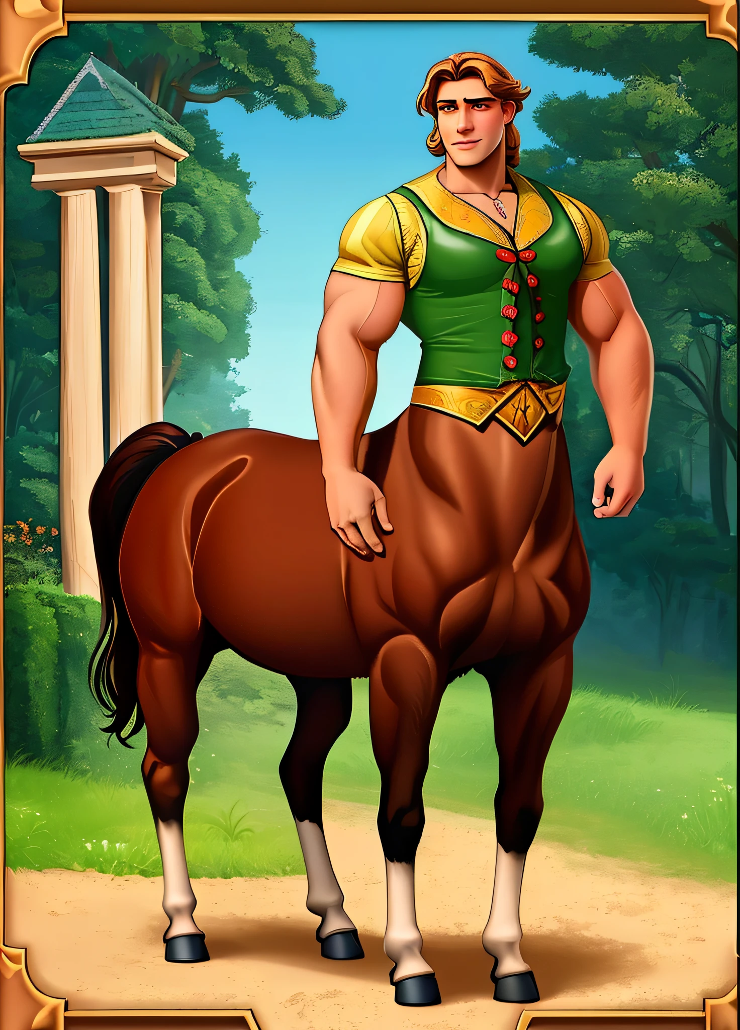 centaur a mythical creature, man turning into pony, Centauro, mitologia grega, inspirado em Gaston Anglade, inspirado em John Frederick Herring, Jr., musculoso! fantasia, inspirado em Tim e Greg Hildebrandt
