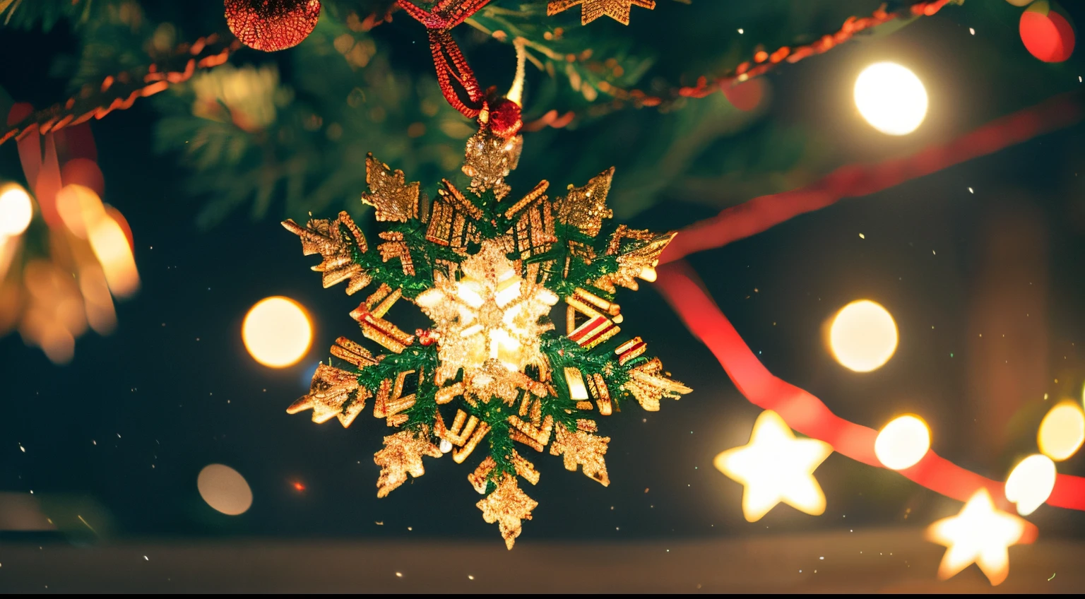 (best quality,realistic:1.37),Christmas lights,whole tree,small shooting star in the sky,sparkling ornaments,glowing fairy lights,soft glow from candles,cozy and warm atmosphere,tree branches covered in snow,magical winter night,peaceful ambiance,vibrant colors of holiday decorations,wonder and joy,shadows dancing on the walls,soft illumination,shimmering reflections on window panes,star-shaped tree topper,sparkling tinsel,twinkling fairy dust,joyful anticipation,festive cheer,merry and bright,whispers of Christmas magic,happiness and togetherness,delightful celebration,beautifully wrapped presents under the tree,crackling fireplace,lovingly decorated living room,soothing candlelight,blessed holiday season,memories being made,sparkling snowflakes,gentle snowfall outside,lit-up streets,faint sound of carolers,cozy blankets and warm beverages,a magical Christmas wonderland.