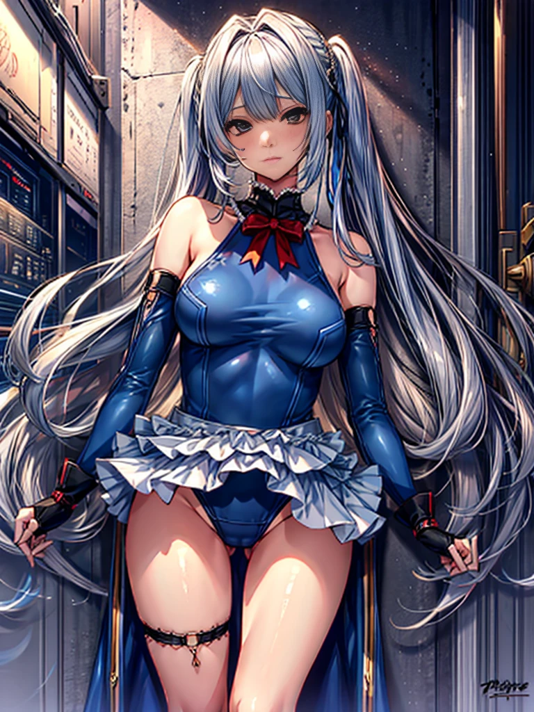 1girl in, ( (digital) ( ), medium breasts, (fril swimsuit, thighs thighs thighs thighs, Detached sleeves)) , Best Quality, marierose,、Hypnorola
Eyes in the sky、1girl in,Emotionless facial expressions,,(Detailed military base interior:1.3)、animesque