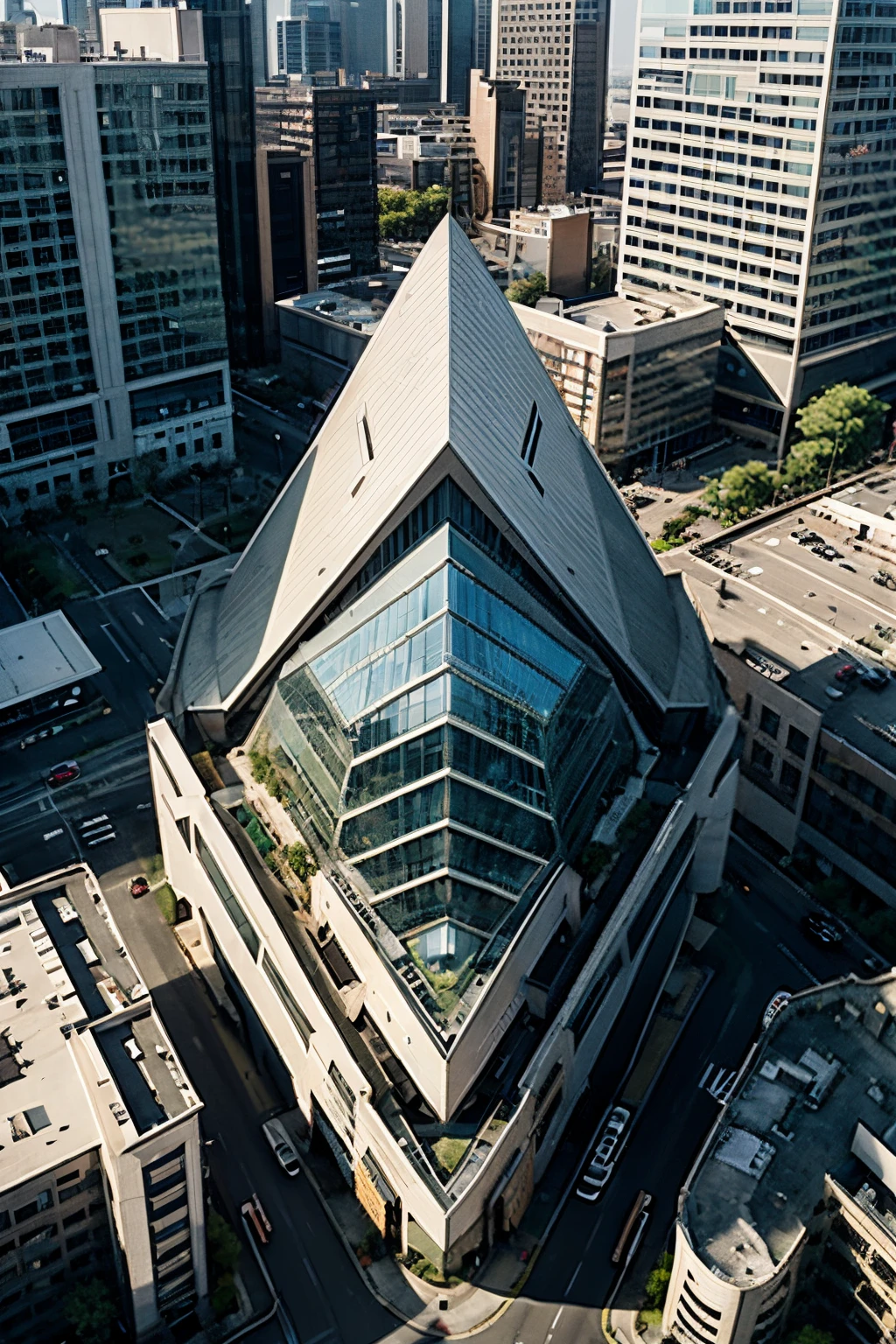 triangle, Architecture, office building, a bird's eye view, Overlapping