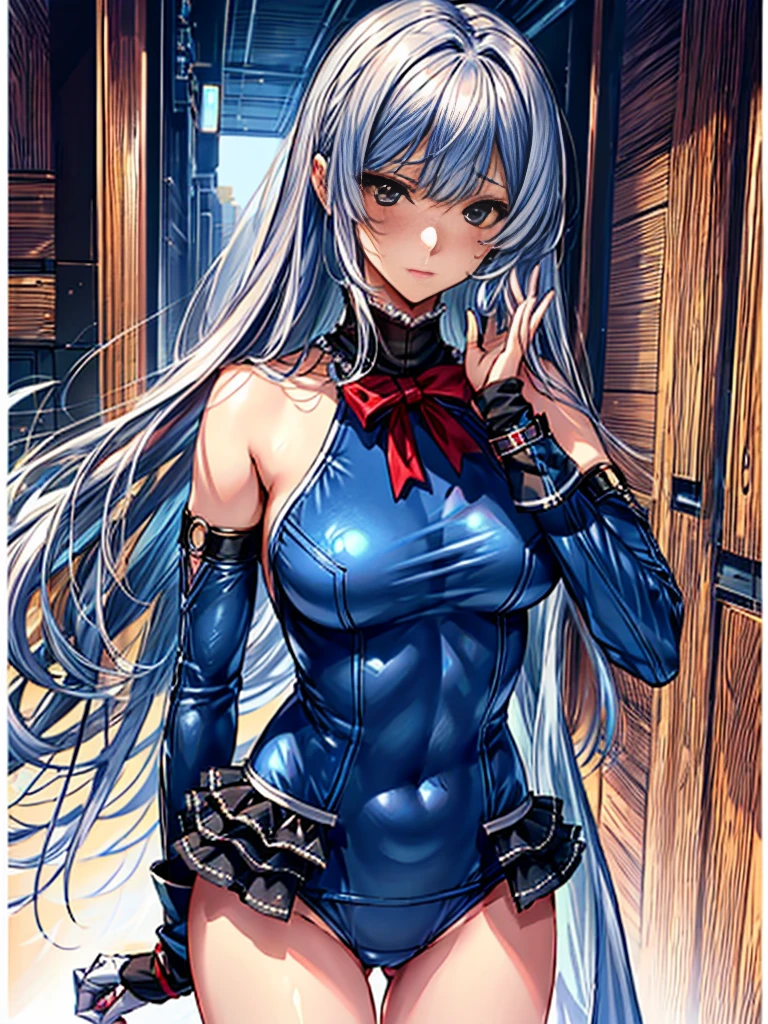 1girl in, ( (digital) ( ), medium breasts, (fril swimsuit, thighs thighs thighs thighs, Detached sleeves)) , Best Quality, marierose,、Hypnorola
Eyes in the sky、1girl in,Emotionless facial expressions,,(Detailed military base interior:1.3)、animesque