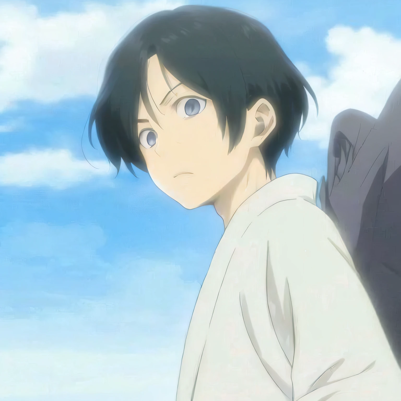 Anime image of a young man with black hair and a white shirt, shuushuu anime image, ( ( ( Ji Chengyao ) ) ), in the anime film, Black-haired Ishida Yasuo, as an anime character, In anime, young anime man, high quality anime movie still, Today’s recommended anime is still, Anime Stills Anime Style