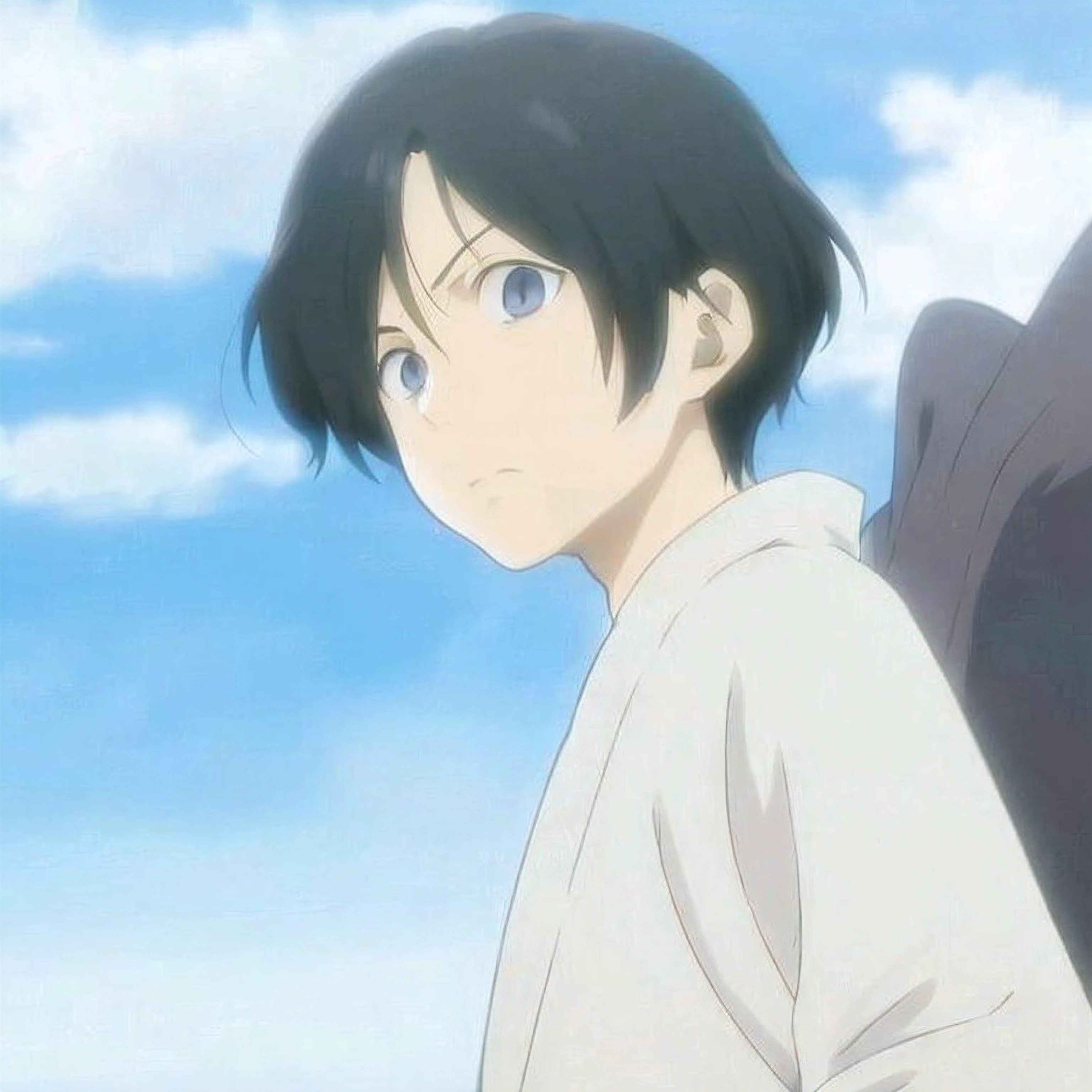 Anime image of a young man with black hair and a white shirt, shuushuu anime image, ( ( ( Ji Chengyao ) ) ), in the anime film, Black-haired Ishida Yasuo, as an anime character, In anime, young anime man, high quality anime movie still, Today’s recommended anime is still, Anime Stills Anime Style
