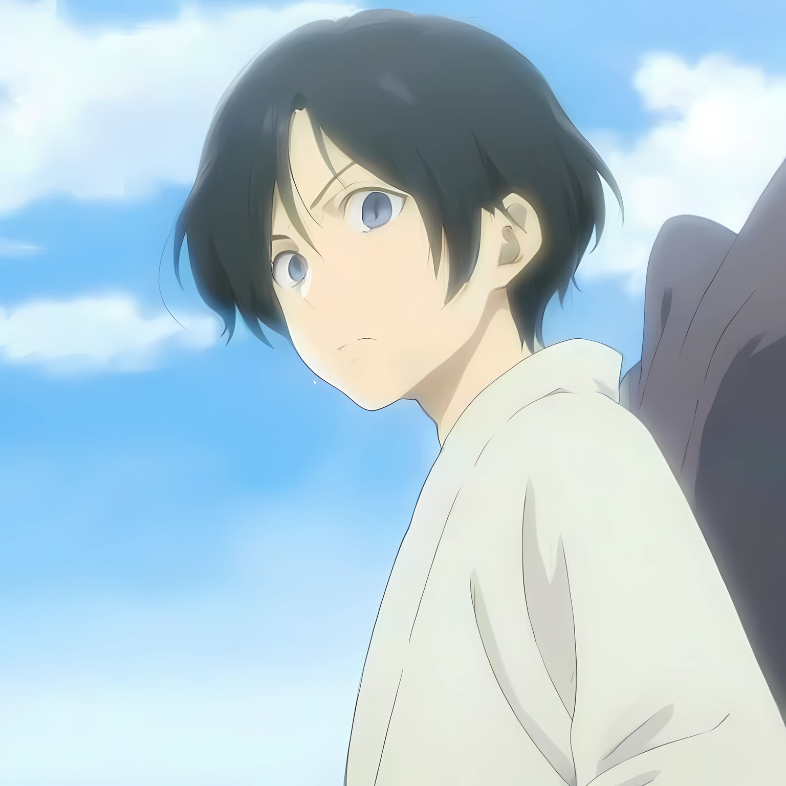 Anime image of a young man with black hair and a white shirt, shuushuu anime image, ( ( ( Ji Chengyao ) ) ), in the anime film, Black-haired Ishida Yasuo, as an anime character, In anime, young anime man, high quality anime movie still, Today’s recommended anime is still, Anime Stills Anime Style
