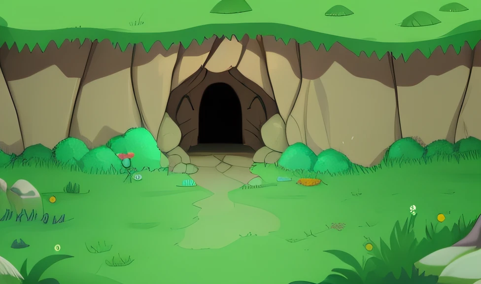 There is a cartoon picture,There is a cave inside, cave background, cave entrance, random background scene, cave cave, underground cave, dark gloomy cave background, ancient cave, Overgrown caves, a strange cave, cave exploration, cave setting, Find the mysterious cave, cave system, 2d game background, Overgrown stone caves, very dark cave
