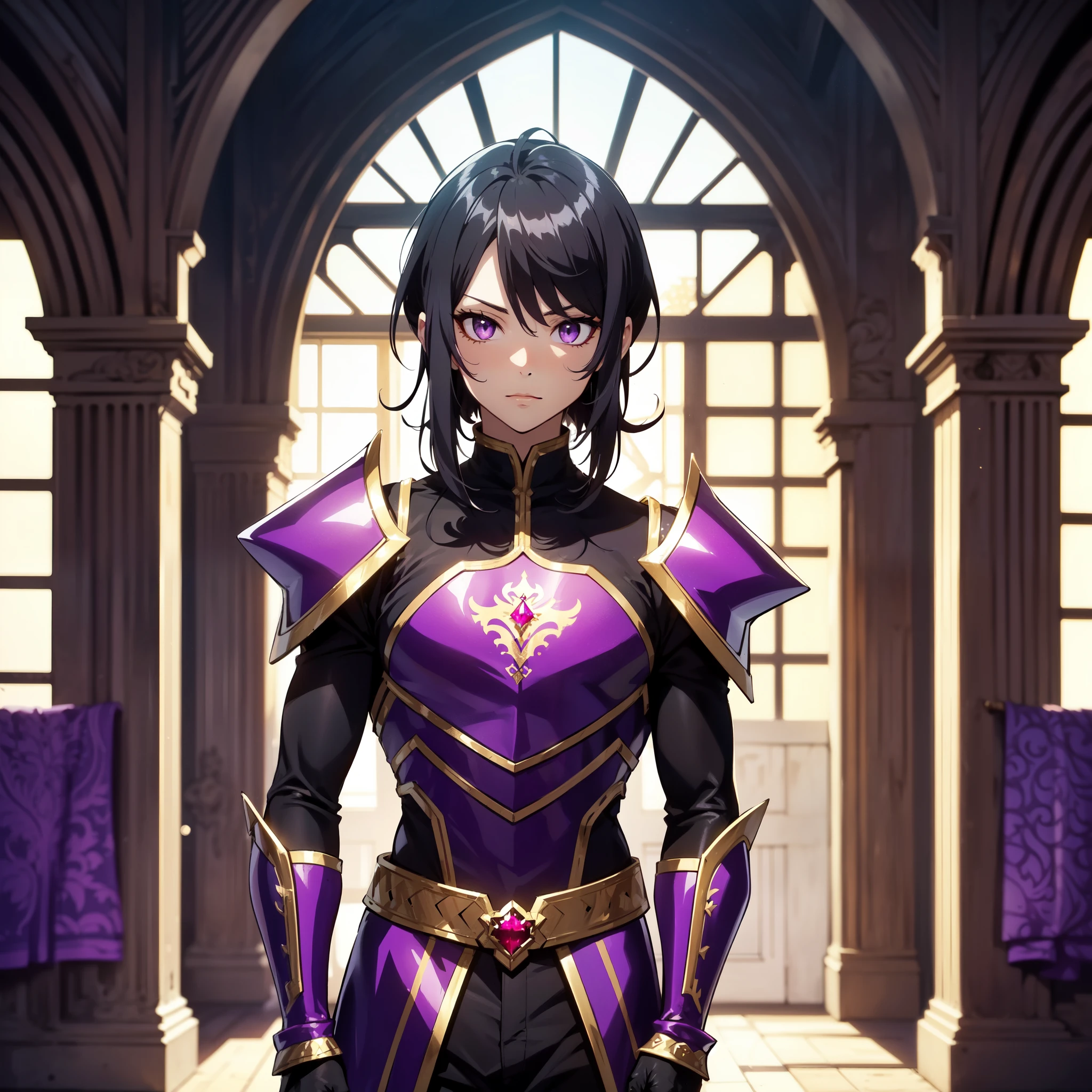 128K Ultra High Definition,
128K Ultra High Quality,
128K Ultra High Resolution,
Best Definition,
Best Quality,
Best Resolution,
Perfectly Detailed,
Perfectly Designed,
Extremely Detailed,
Extremely Designed,
Hyper Detailed,
Hyper Definition,
Hyper Quality,
Hyper Resolution,
Masterpiece,
(((Anime))),
Body Shot,
(((Boy))),
Handsome,
Muscular Body,
(((Black Mid Hair))),
(((Purple Eyes))),
(((Hyper Detailed & Perfectly Designed With Ultra High Quality Ruby Warlord Armor))),
(((Inside Of Medieval Royal Palace Background Scenery))),