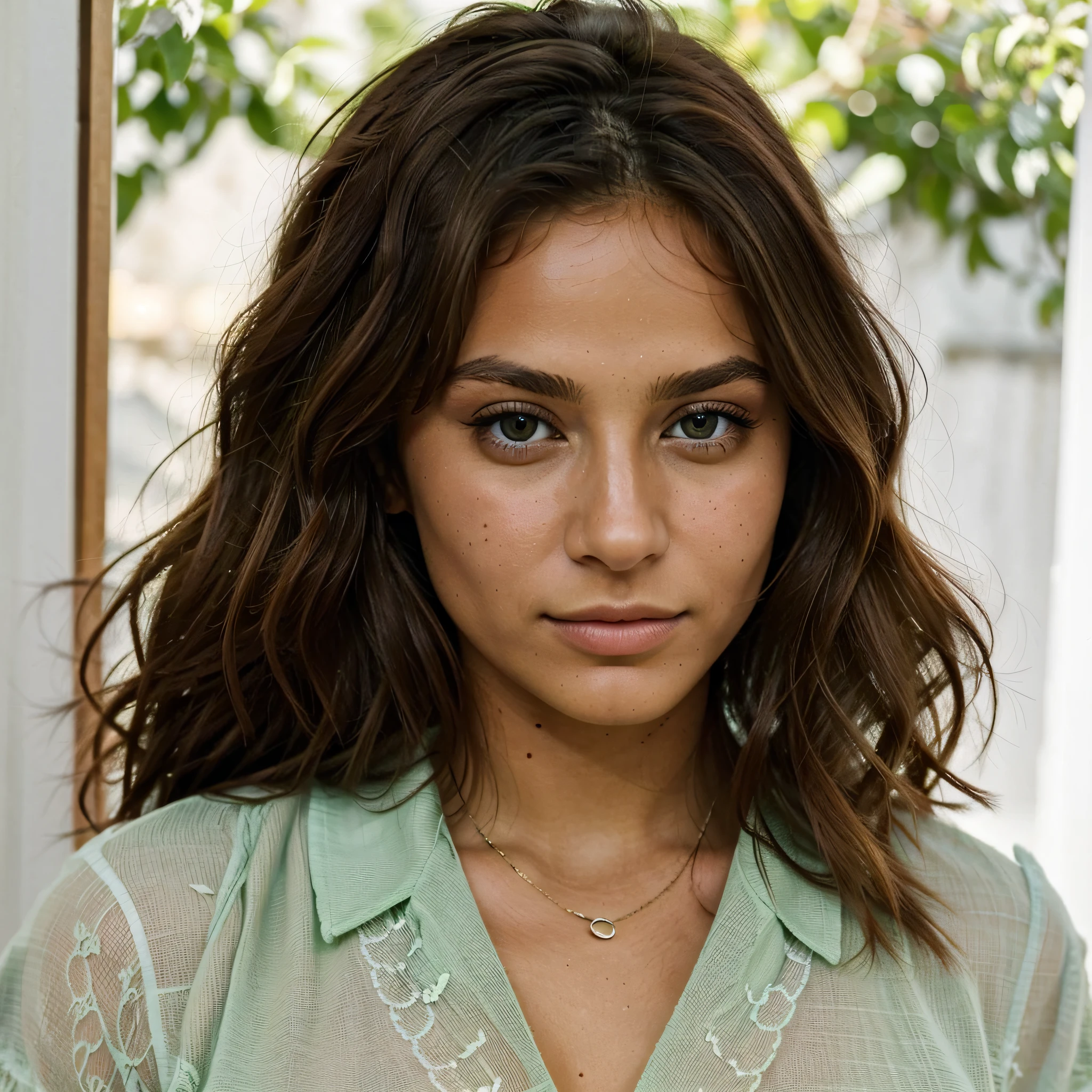 ((Best quality)), ((Masterpiece)), (Detailed), visage parfait yeux verts, A little tanned, grand levier