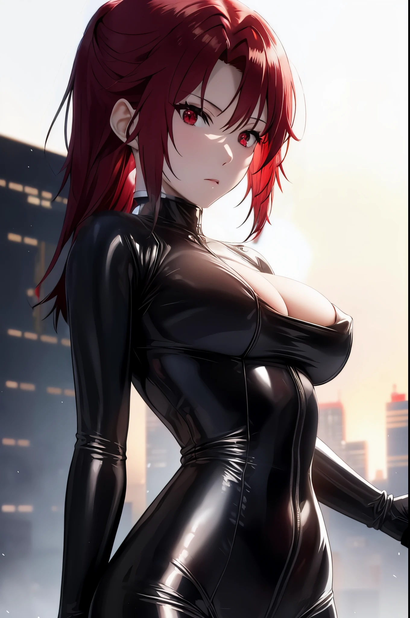 red eyes,red hair