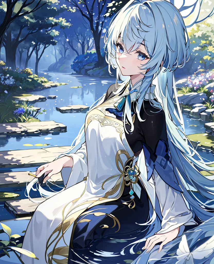 (best quality,4k,8k,highres,masterpiece:1.2),ultra-detailed,(realistic,photorealistic,photo-realistic:1.37),beautiful detailed eyes,beautiful detailed lips,extremely detailed eyes and face,longeyelashes,lovely,dreamy atmosphere,refreshing garden,enchanted surroundings,serene background,soft sunlight,magical colors,fairy-like scenery,harmonious composition,delicate brush strokes,impressionistic style,painterly textures,subtle hues,ethereal lighting,mysterious shadows,peaceful tranquility