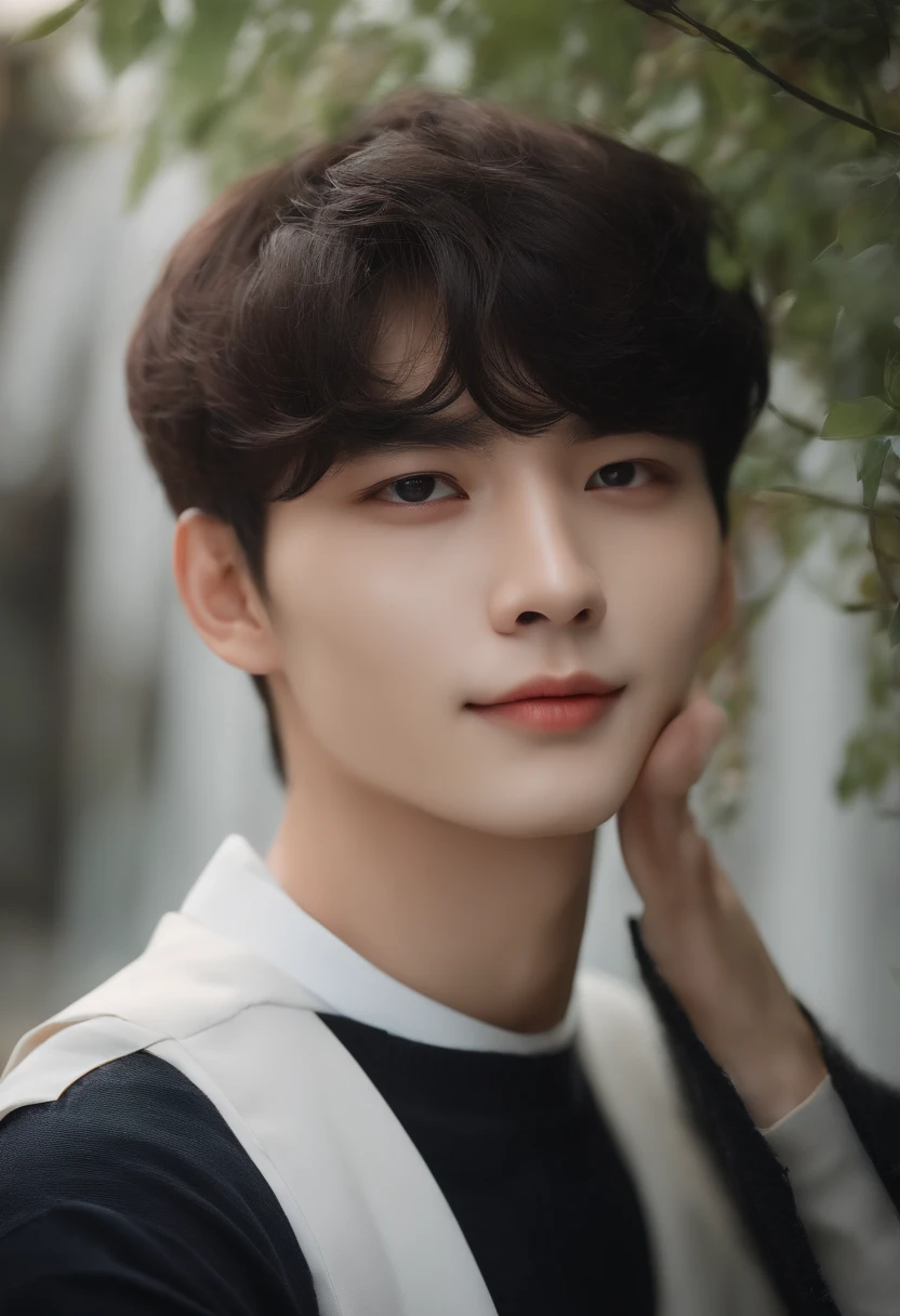 high-level image quality、Very beautiful、twinks、The upper part of the body、Height 172cm、With bangs、a smile、Gentle、Looks real
