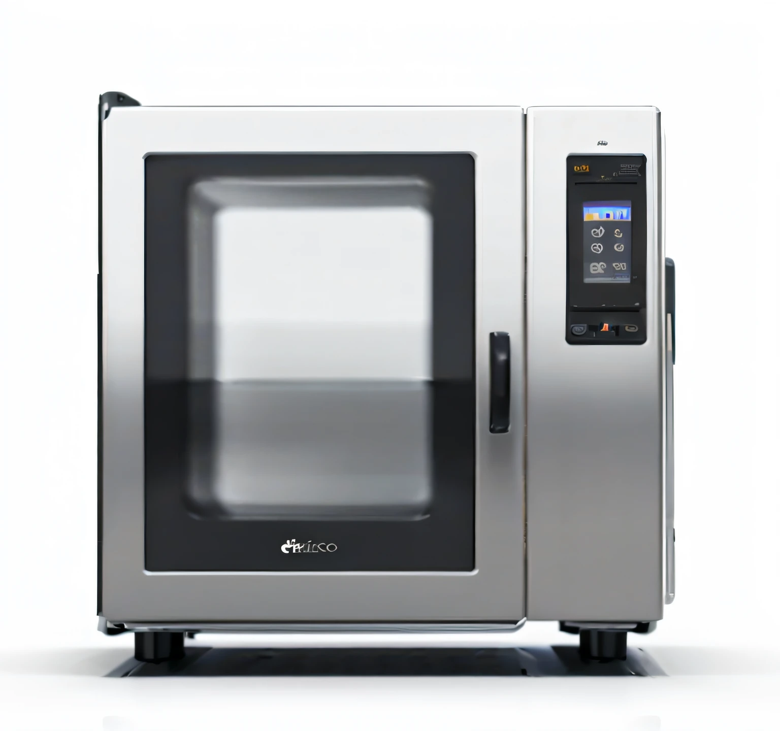 um close de um forno de micro-ondas com display digital, linhas precisas, miniatura, product introduction photo, sem antecedentes, preciso, imagem do produto de alta qualidade", Forno, qualidade espetacular, practical, Foto de design de produto, artistic rendering, tactile, novo design, 8 0 0 t, 800t, Arte digital H 9 6 0, prosaico, imagem de alta qualidade