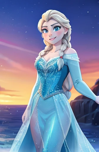 Elsa from the movie Frozen shows her pussy