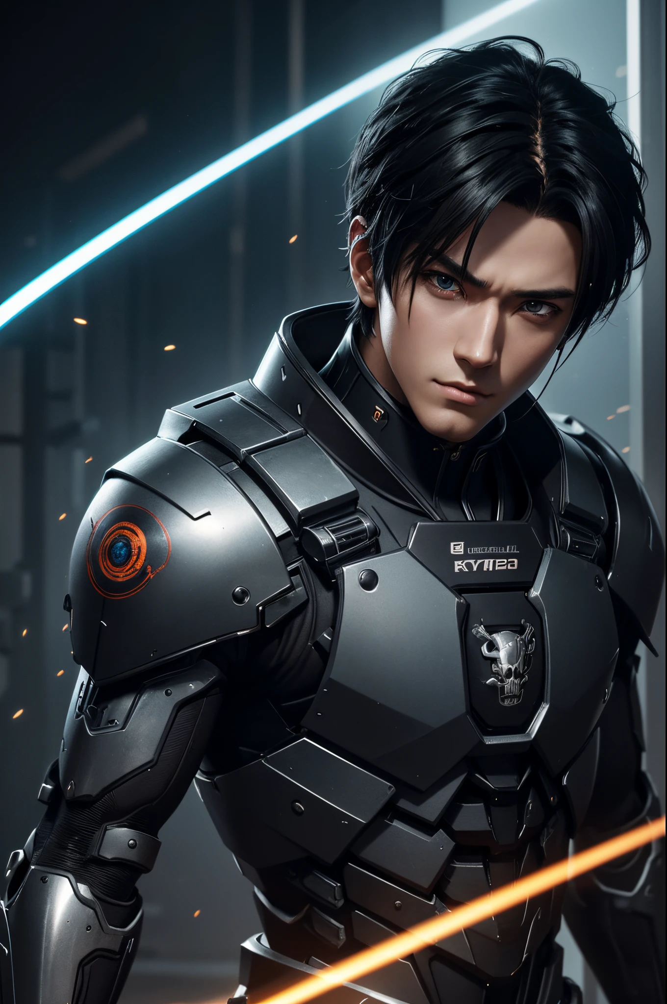 8K、Mechanical Lloyd with short black hair、skeleton mechanical roid boy、boy with exposed skeleton、Detailed Digital Anime Art、Mechanical Lloyd under maintenance、Connect to many tubes、Glowing LEDs(effect)U3D rendering character art 8K、Photorealistic anime boy rendering、8K high-quality detail art、2。5 d cgi anime fantasy artwork、handsome boy mechanical roid、Guweiz style artwork,超A high resolution,Ultra-realistic texture,