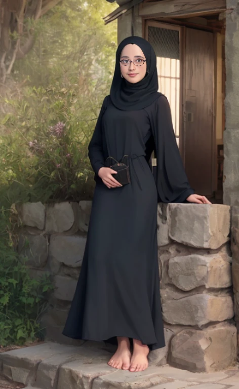 Sexy rep fat 20 years old big busty woman wearing burqa hugging 25 years slim young two boy in under garments, garden, raining, Full body full sex