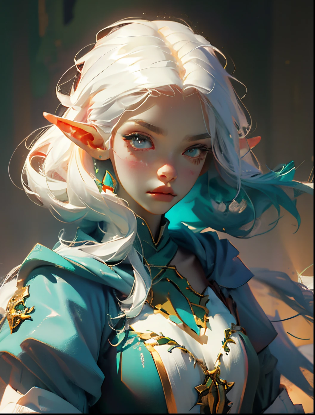 White hair beautiful girl different world elf strong