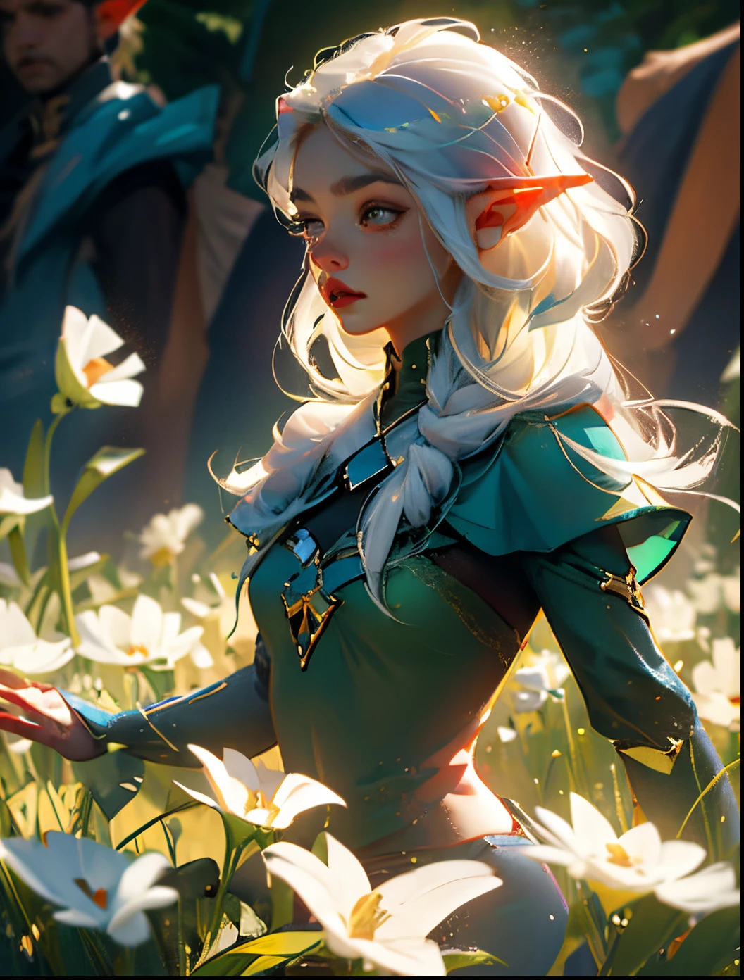 White hair beautiful girl different world elf strong
