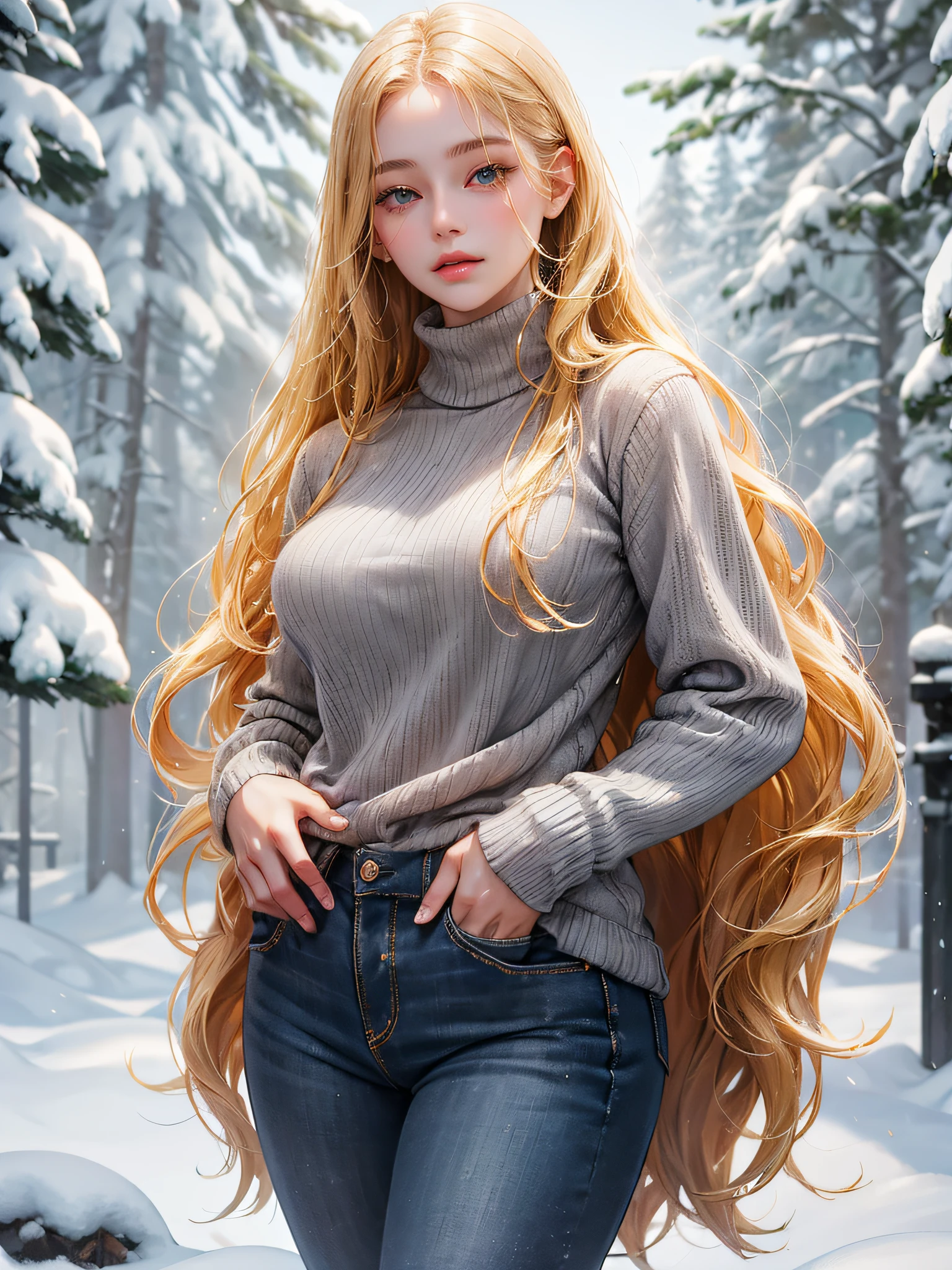 Repainting the hand. She has her hand in her pocket