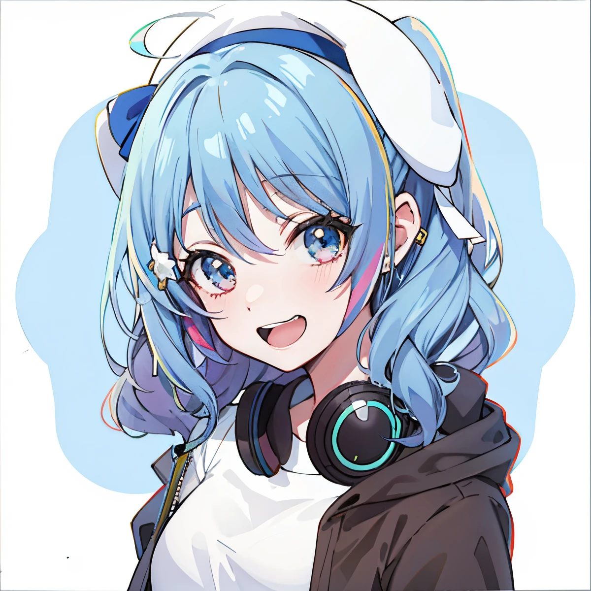 garota anime com fones de ouvido e orelhas de coelho, anime moe artstyle, estilo anime 4K, 2 d estilo anime, (menina anime), night core, Mikudayo, [[[[sorrindo malvado]]]], estilo anime. 8k, arte anime de alta qualidade, menina anime bonito, menina anime, estilo de arte de anime, extremamente bonito rosto de menina anime