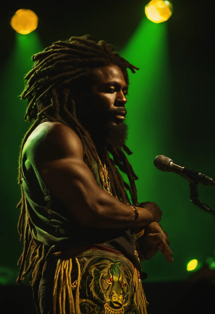 A Papua New Guinean male singer holding a microphone 