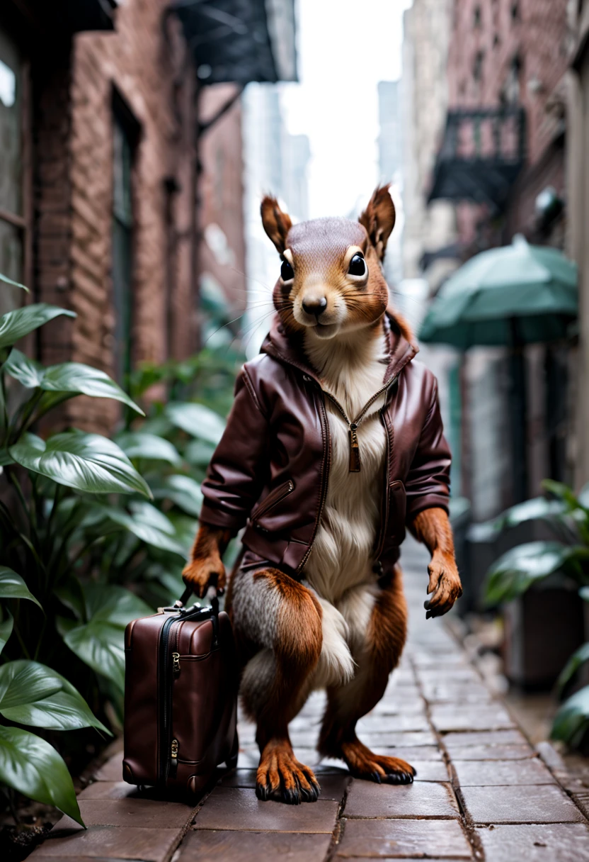 In the urban jungle，Squirrel model has steady feet，Travel through the city in style，Explore different fashion paths