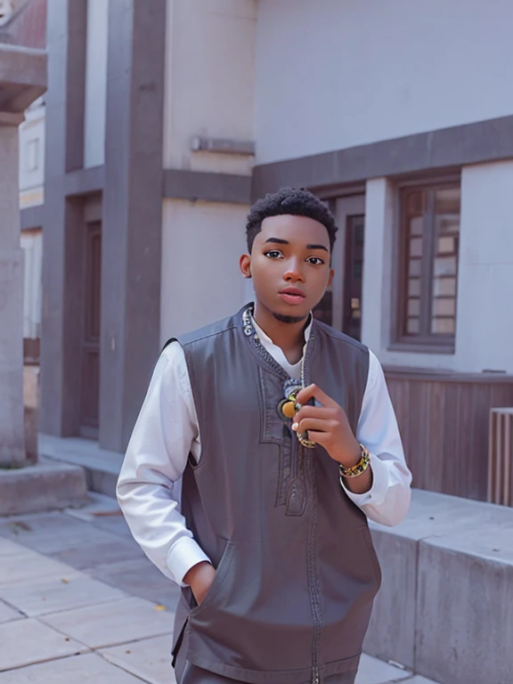Black young Nigerian musical artist