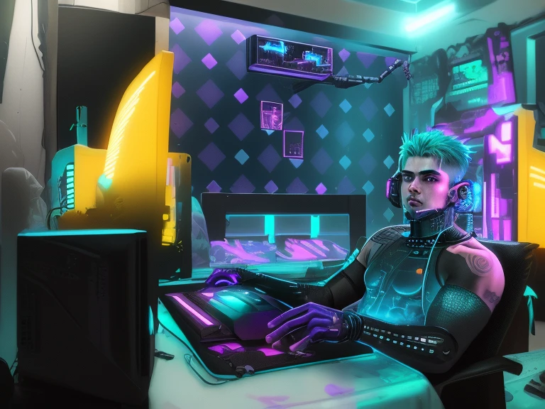 cyberpunk boy handsome