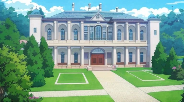 Cartoon image of a big house with many windows, Madhouse Studio anime style, style of madhouse anime, neoclassical police station, palace background, anime still frame, Today’s recommended anime is still, 2 0 1 9 animation screenshots, Anime screenshots, Official animation stills, Japan High School, anime scene, Screenshots from the 2012 animation