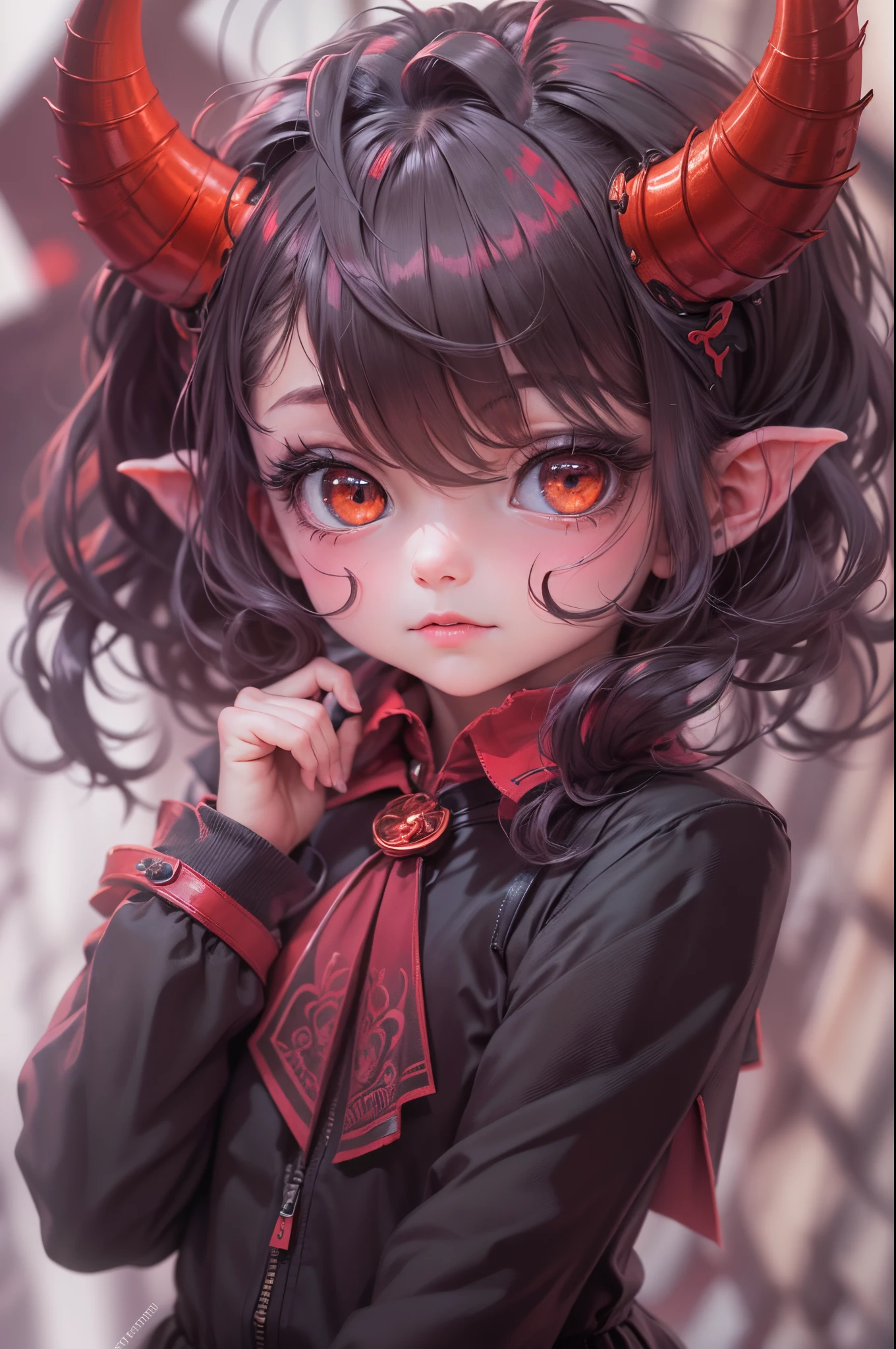 (best quality,4k,8k,highres,masterpiece:1.2),ultra-detailed,Little Devil Girl, age 10