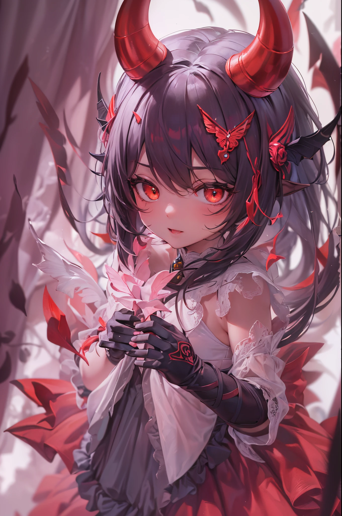 (best quality,4k,8k,highres,masterpiece:1.2),ultra-detailed,Little Devil Girl, age 10