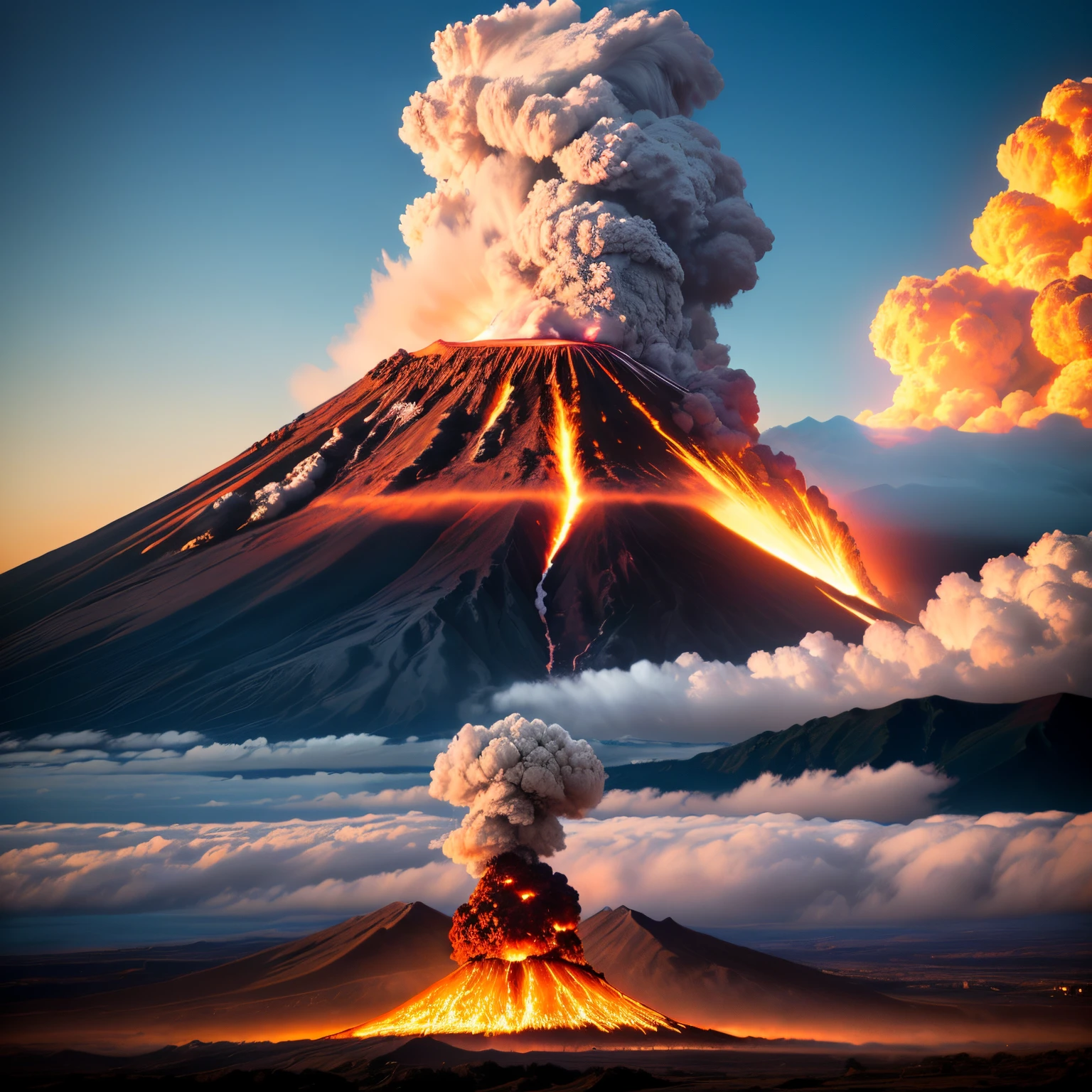 Volcano erupting with the word “gabagool” in the foreground