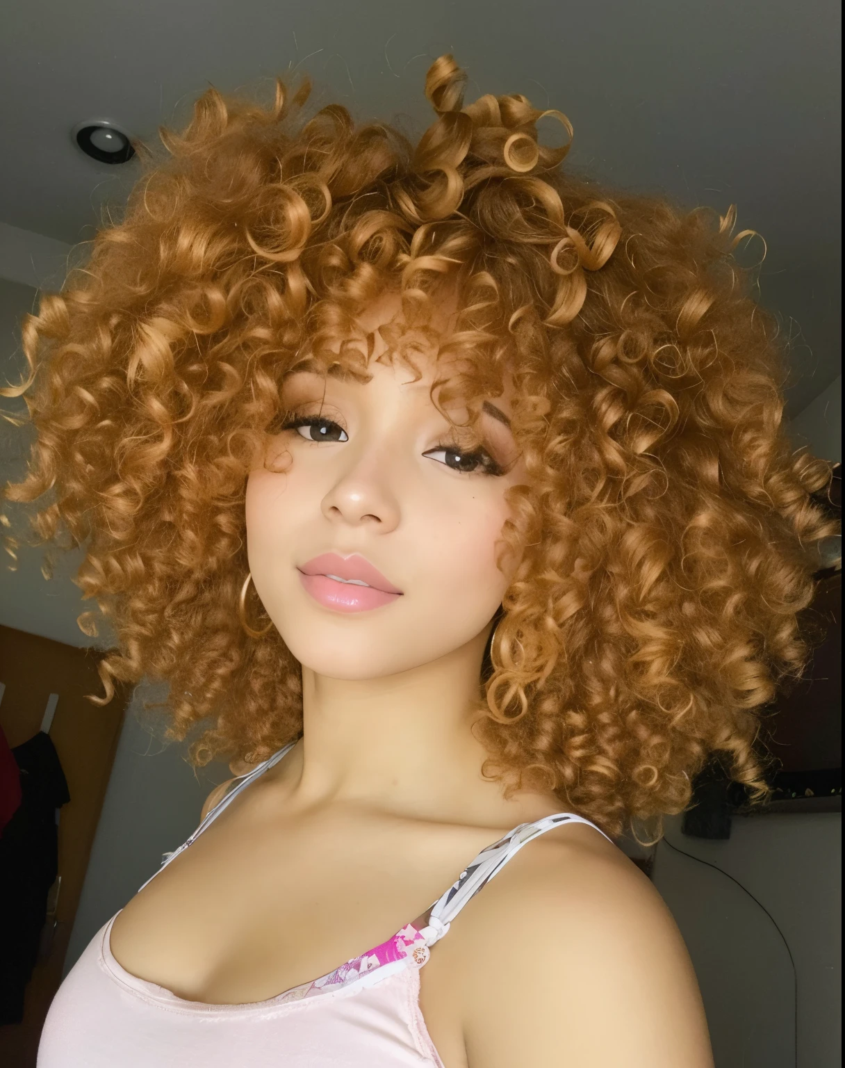 tem uma mulher com cabelo cacheado e blusa rosa, cabelos cacheados cor de cobre, franja encaracolado, afro encaracolado, cabelos loiros cacheados | d & d, cabelo de gengibre selvagem, cabelos loiros cacheados, com cabelos ruivos cacheados, cabelos cacheados, cabelos loiros cacheados, com afro, pele clara, loiro encaracolado, curly hair, menina de cabelos loiros cacheados curtos, encaracolado